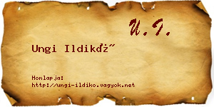 Ungi Ildikó névjegykártya